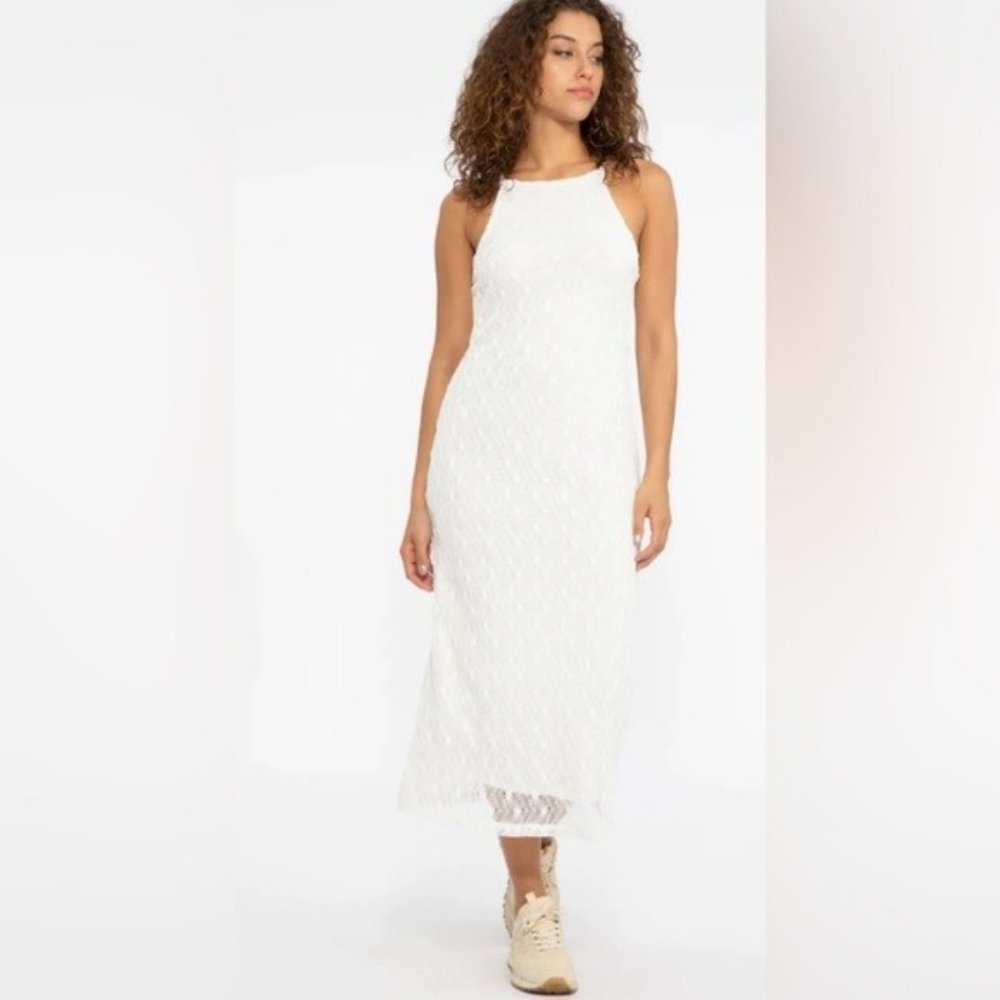 NWT sanctuary women’s crochet halter MIDI dress size small